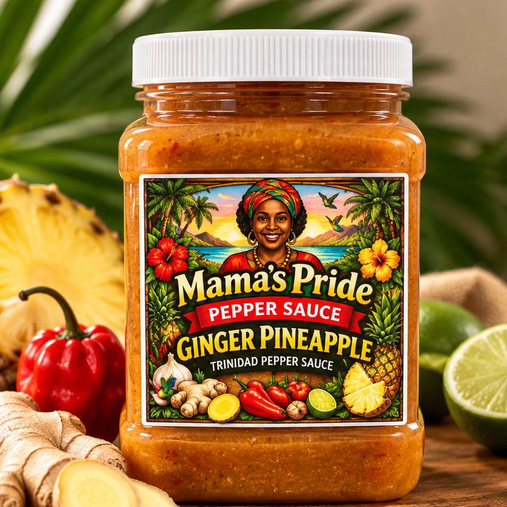Mama's Pride Pepper Sauce - Ginger Pineapple - 32oz Family Size
